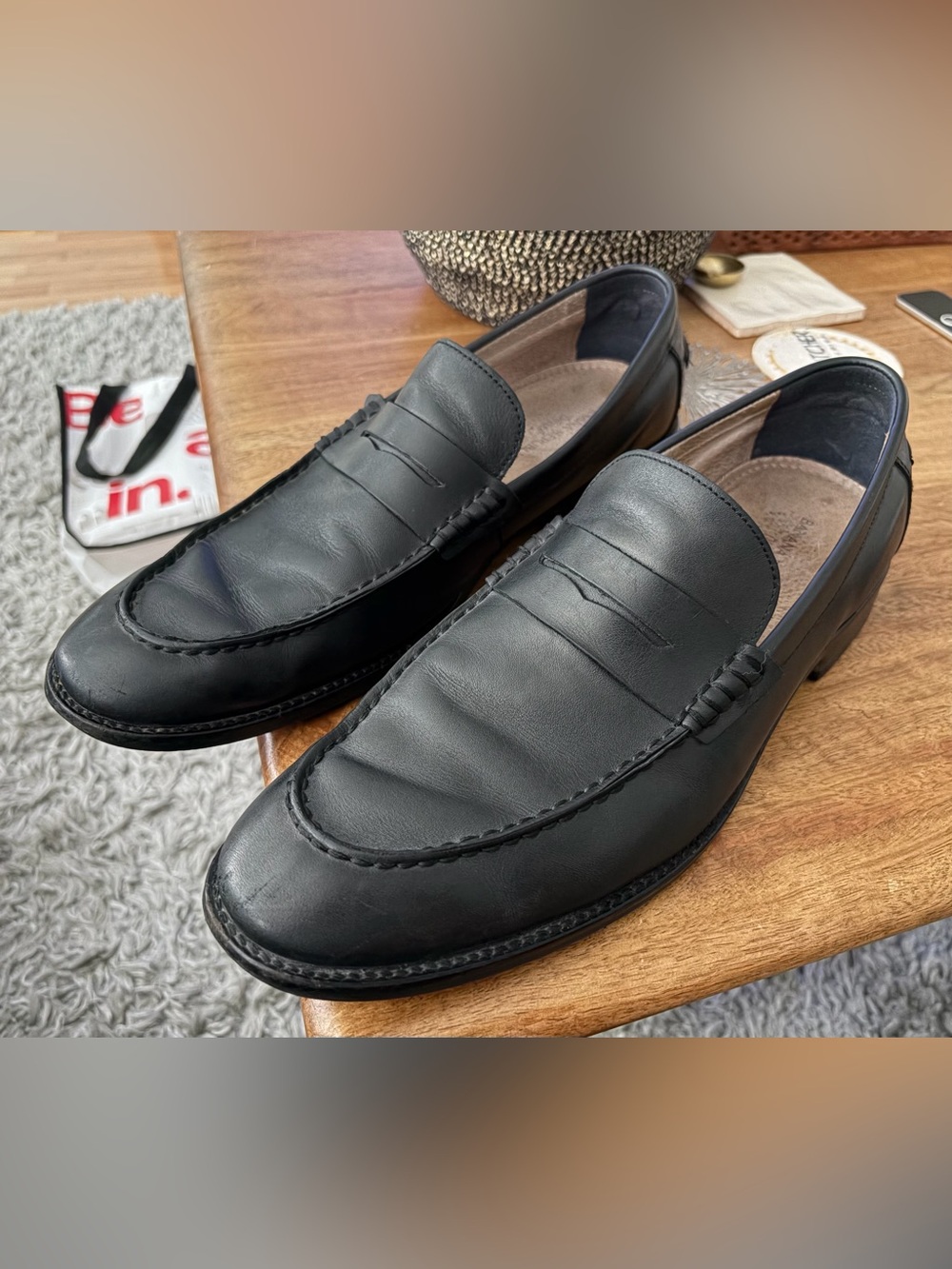 Banana Republic Men’s Black Leather Penny Loafers - SZ 10.5